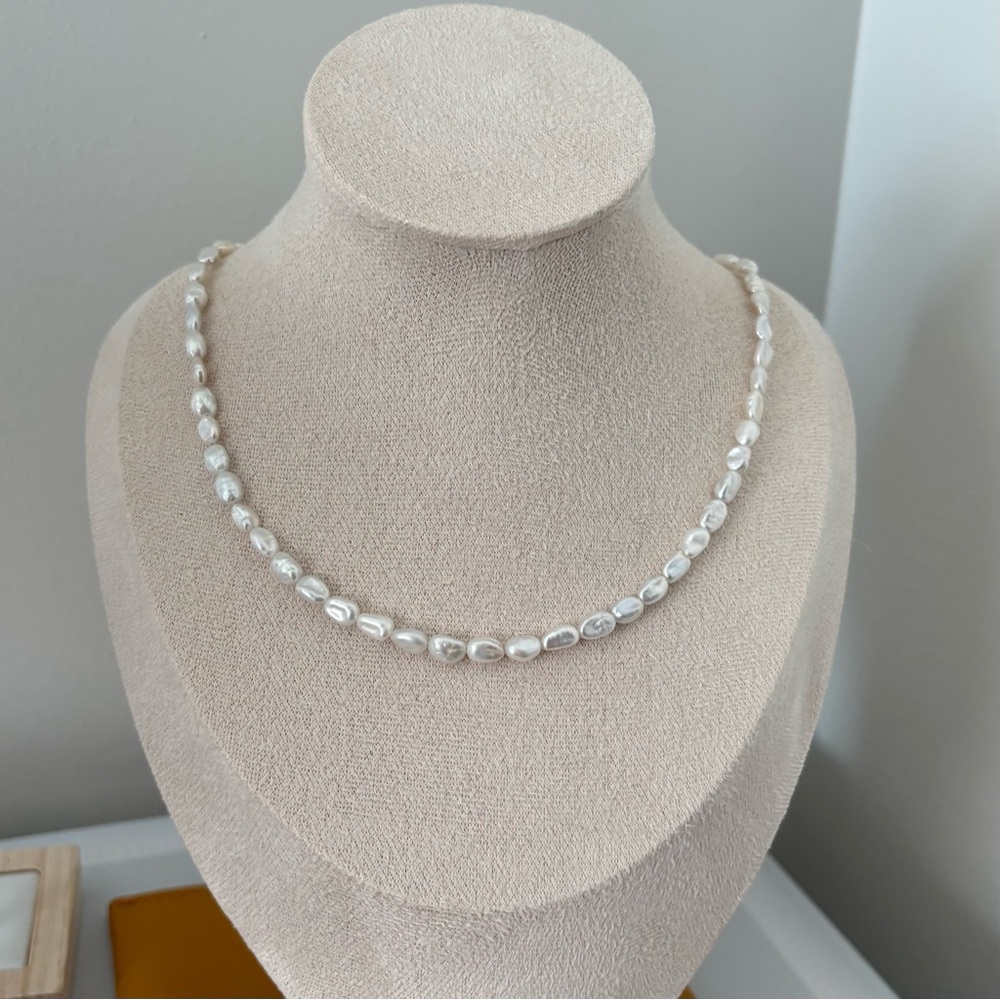 organic keshi pearl necklace